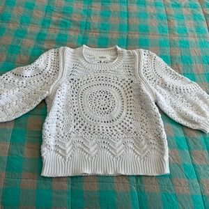 White Crochet Sweater